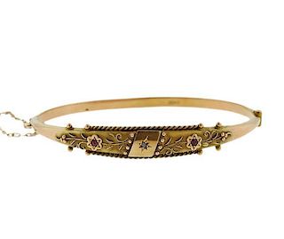 Antique Victorian 10k Gold Bangle Bracelet