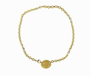 Tiffany &amp; Co 18k Gold Return To Tag Necklace