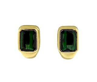H. Stern 18k Gold Green Tourmaline Earrings