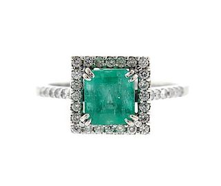 18k Gold Diamond 2.6ct Emerald Ring