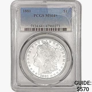 1881 Morgan Silver Dollar PCGS MS64+ 