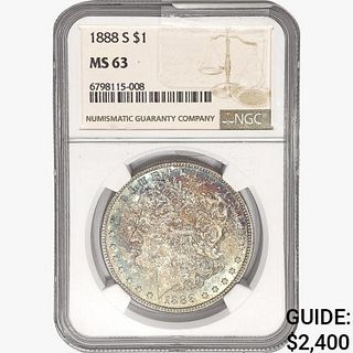 1888-S Morgan Silver Dollar NGC MS63 