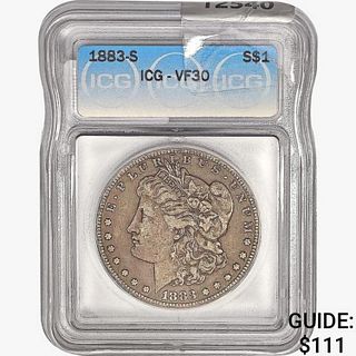 1883-S Morgan Silver Dollar ICG VF30 