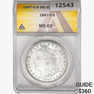 1887-O Morgan Silver Dollar ANACS MS62 