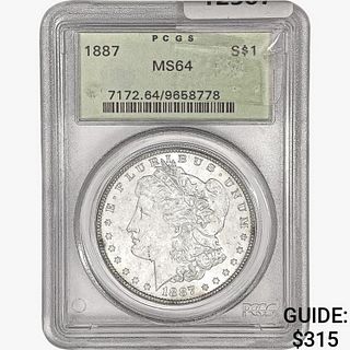 1887 Morgan Silver Dollar PCGS MS64 