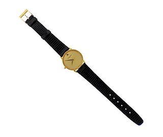 Baume &amp; Mercier 18K Gold Leather Strap Quartz Watch