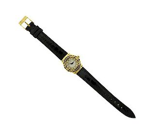 Piaget 18k Gold Leather Strap Quartz Lady&#39;s Watch