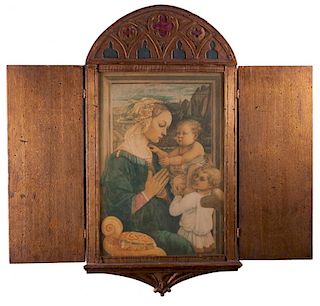 Triptych Frame with Madonna & Christ Child Print