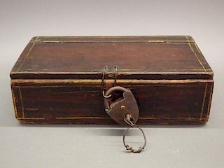 Primitive pine box with lock