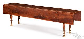 Large New England pine harvest table, 19th c.