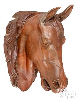 Painted zinc horsehead trade sign, late 19th c.