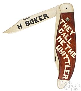 Carved and painted pocket knife trade sign