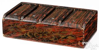An unusual painted pine box, 19th c.
