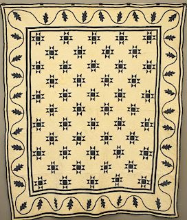 Star & Oak Leaf patchwork quilt
