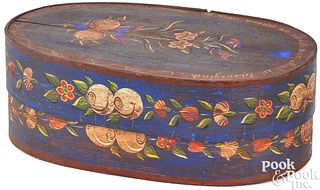Painted bentwood bride's box, 19th c.