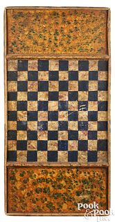 Painted pine checkers gameboard, 19th c.