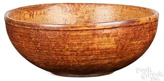 Large burlwood bowl, 19th c.