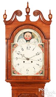 Chester County Federal walnut tall case clock