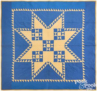 Unusual Amish Stars within a Star quilt