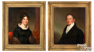Jacob Eichholtz, pair of oil on canvas portraits