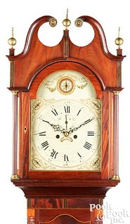 New Jersey Federal inlaid mahogany tall case clock
