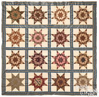 Appliqué Blazing Star quilt top, mid 19th c.