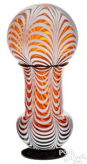 Rare South New Jersey looped glass vase and ball