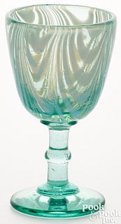 South New Jersey looping wine glass, mid 19th c.