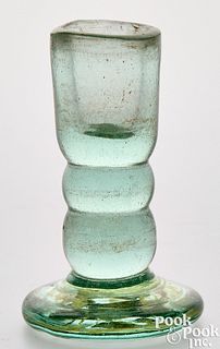 Rare miniature South New Jersey glass candlestick