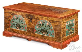 Pennsylvania painted pine dower chest, ca. 1775