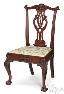 Philadelphia carved mahogany dining chair