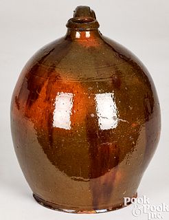 New England earthenware jug, early 19th c.