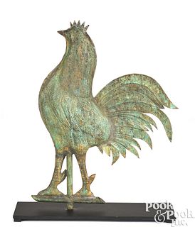 Small swell-bodied cockerel weathervane, 19th c.