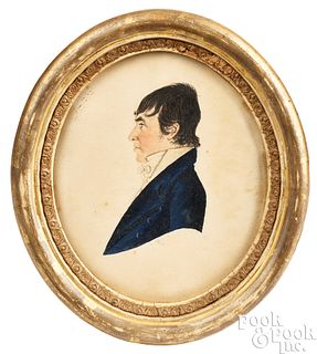 Jacob Maentel, watercolor profile bust