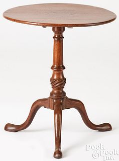 Miniature mahogany tilt top table, late 18th c.