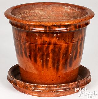 Willoughby Smith redware flowerpot, 19th c.