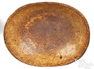 Large oval burl bowl, ca. 1800