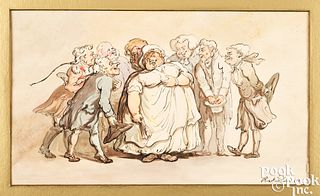 Thomas Rowlandson, ink and watercolor charicature