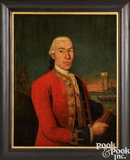 Oil on canvas portrait of a sea captain, ca. 1800
