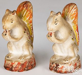 Pair of Pennsylvania chalkware squirrels, 19th c.