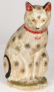 Large Pennsylvania chalkware cat, 19th c.