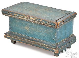 Miniature painted pine blanket chest, 19th c.