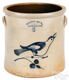 New Jersey five-gallon stoneware crock, 19th c.