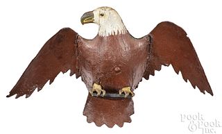 Painted cast iron spread winged eagle, 19th c.