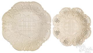 Two English salt glaze stoneware plates, 18th c.