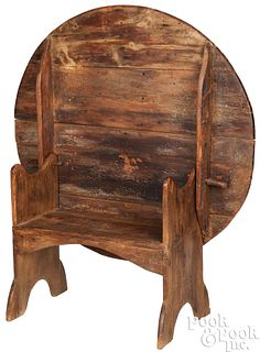 New England pine chair table, early 19th c.