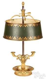 French gilt bronze bouillotte lamp