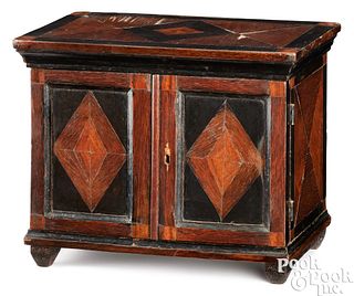 Dutch parquetry valuables cabinet, late 18th c.