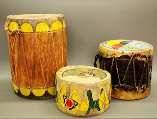 3 painted drums
