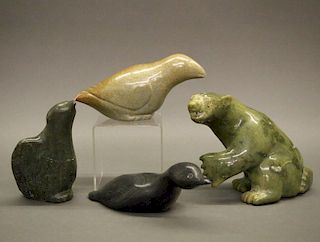 4 Inuit stone carvings
